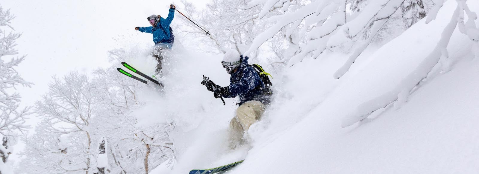 ski buddies ride along in Japan