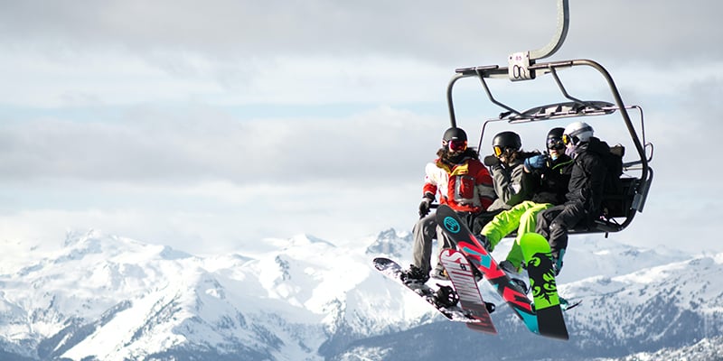 How to get on and off a chairlift on a snowboard