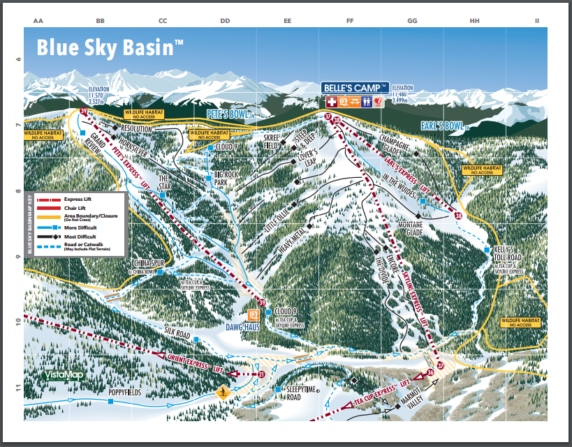 Vail Blue Sky Basin Trail Map