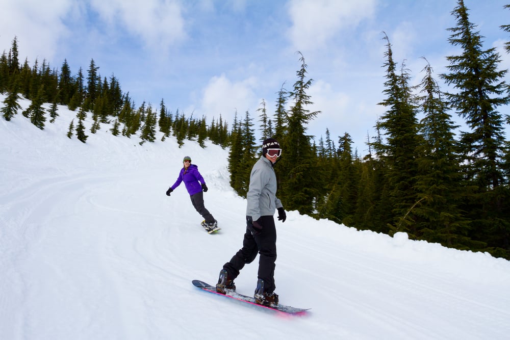 Snowboarding at Willamette Pass