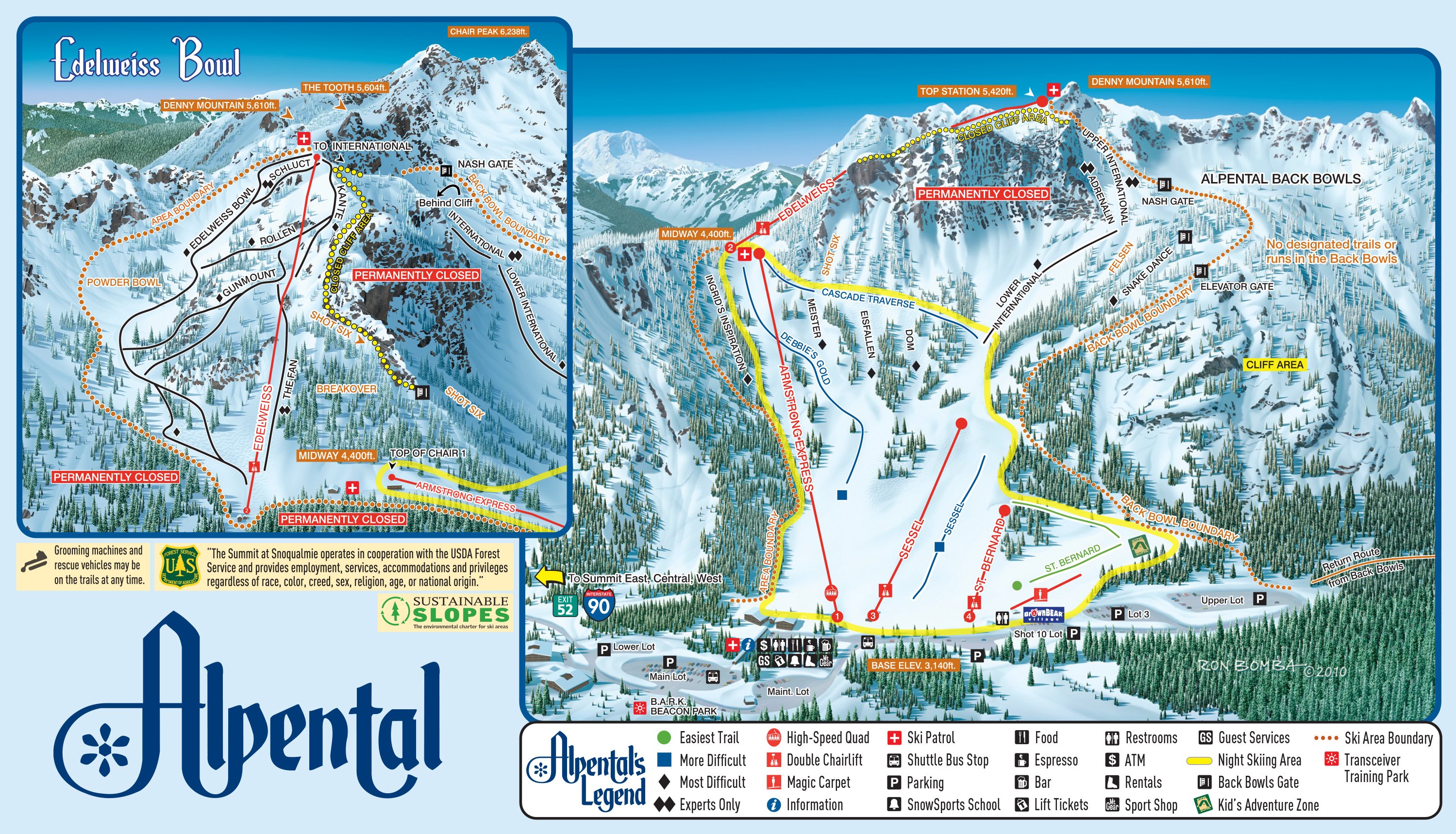 Alpental Trail Map