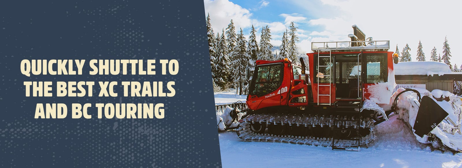 Snowcat in the Snow taking skiers to the backcountry