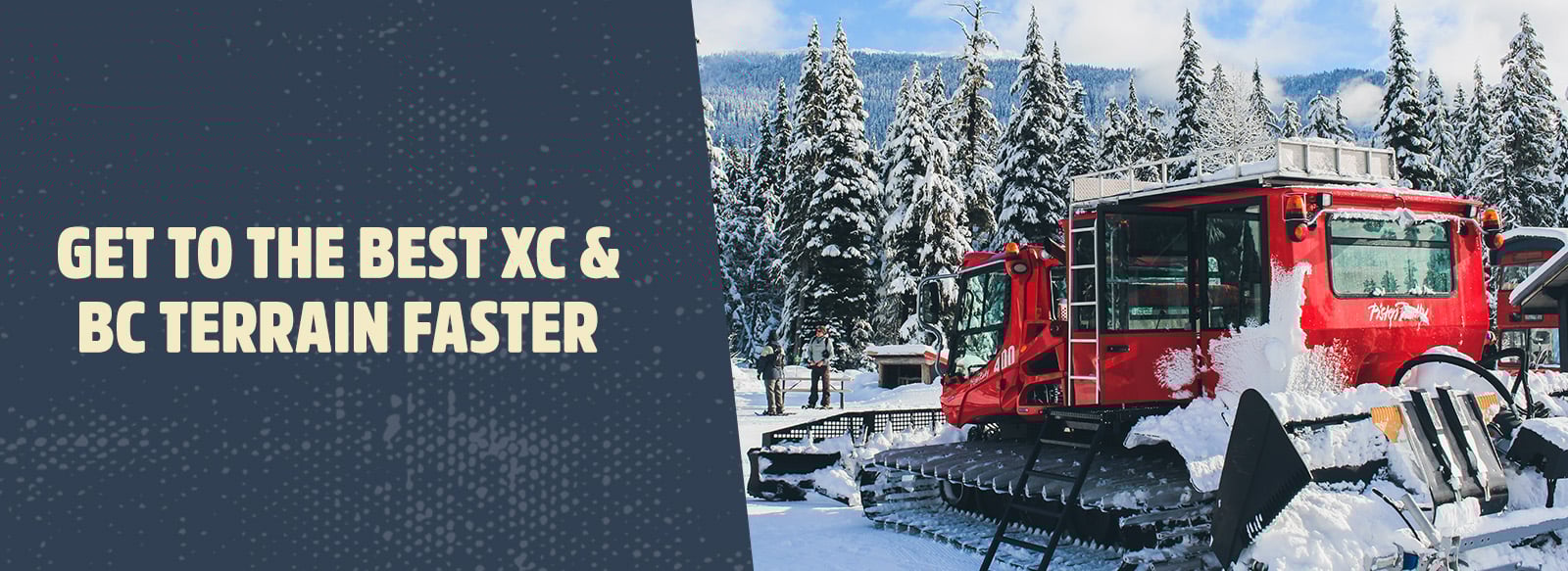 Snowcat in the Snow taking skiers to the backcountry