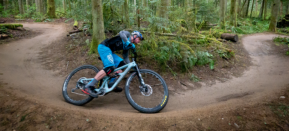 mountain biking cornering
