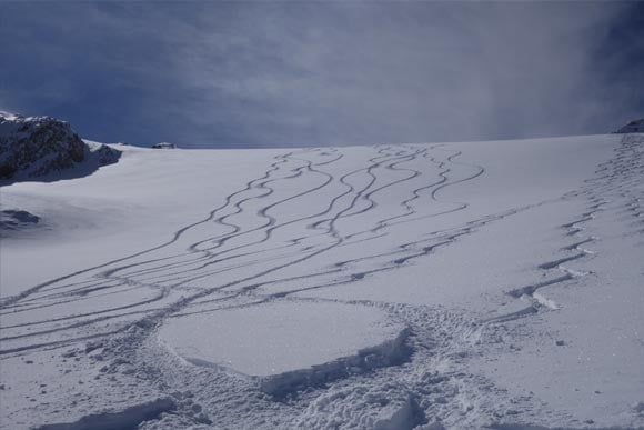 Fresh tracks at Dachstein Glacier. Photo Drew Doorn