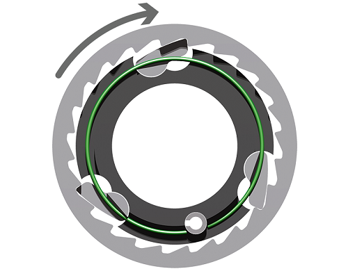 Bike hub ratchet, pawls, and points of engagement