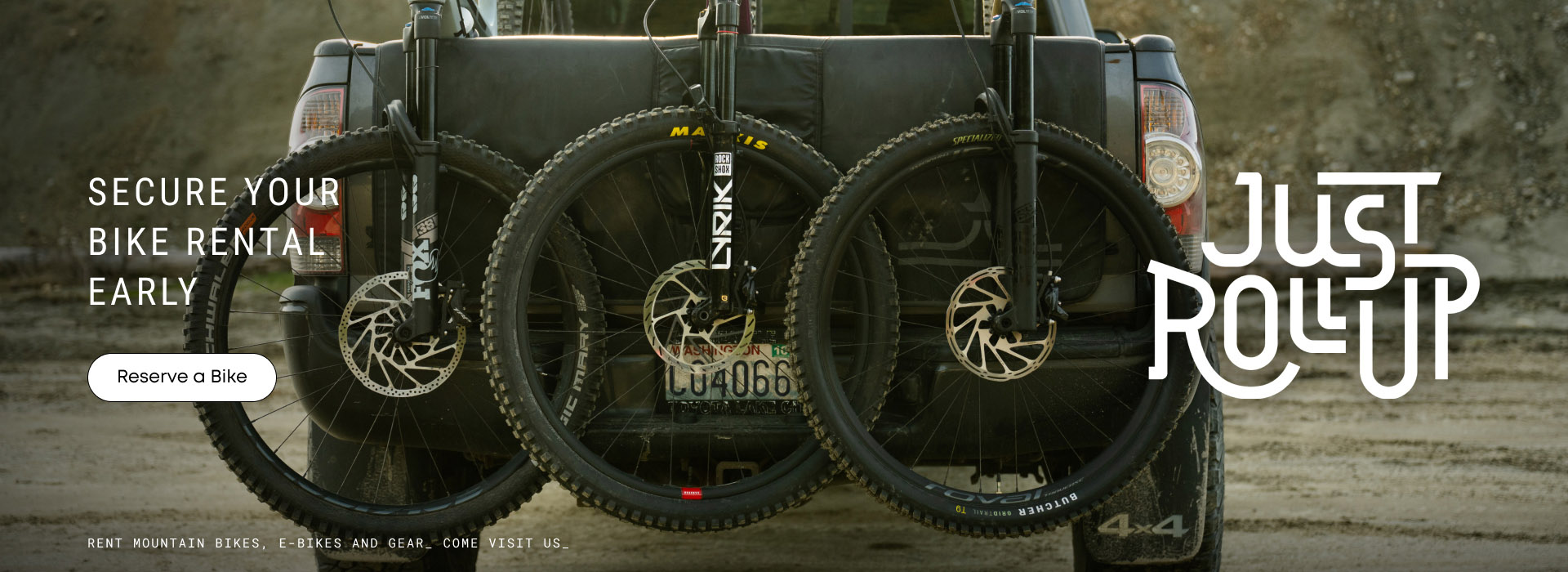 mountain bikes on pickup truck tailgate