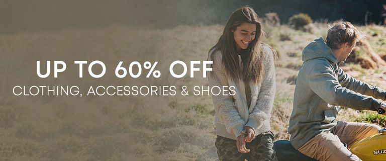 Up to 60% Off. Clothing, Accessories and Shoes