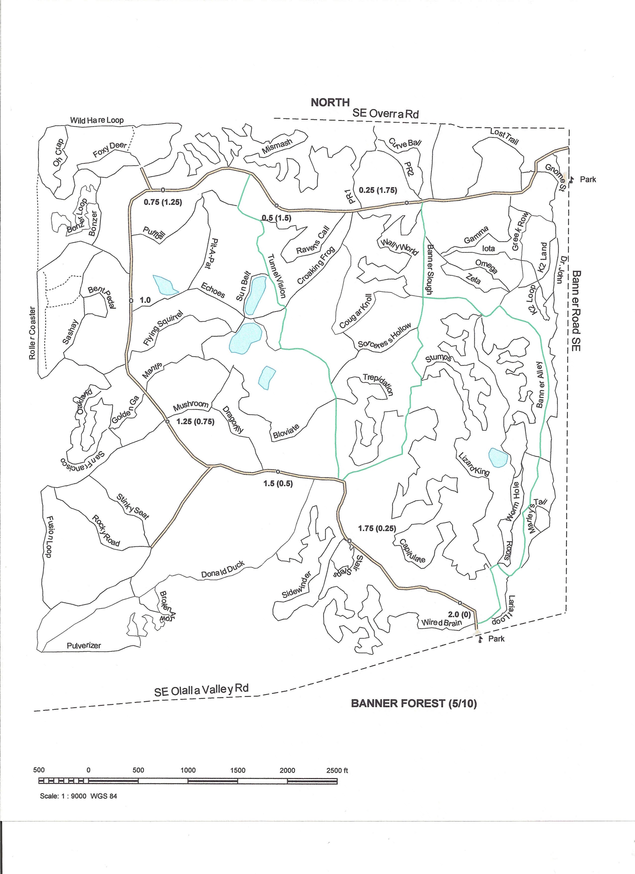 Banner Forest Mountain Bike Trails Map