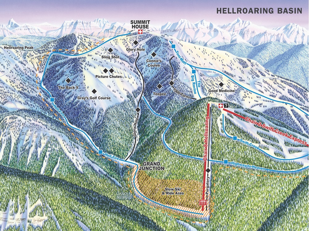 Whitefish Hellroaring Basin trail Map